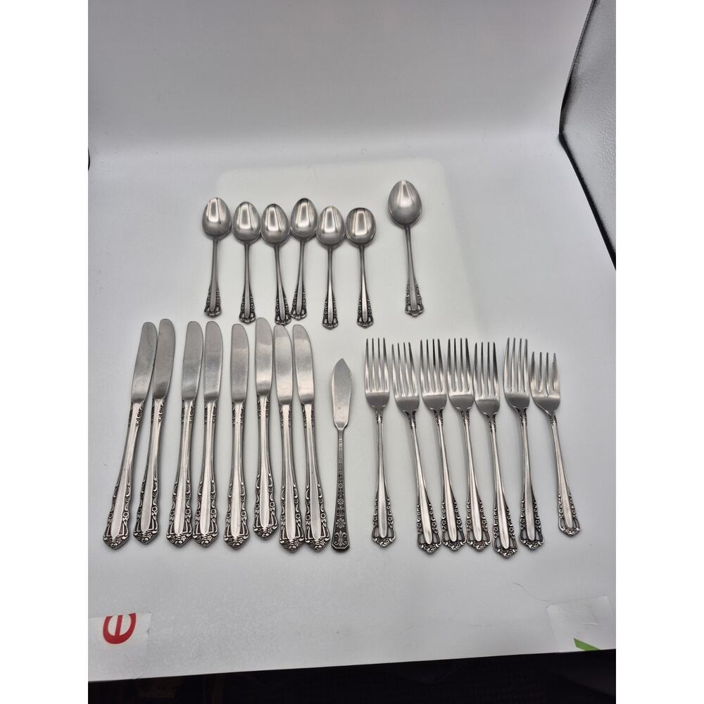 Lot of 23 Interpur Flatware Stainless Steel Knives, Forks, Spoons Made in Japan